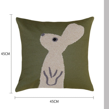 010#Cotton Canvas Animal Towel Embroidery Thorn Pillow