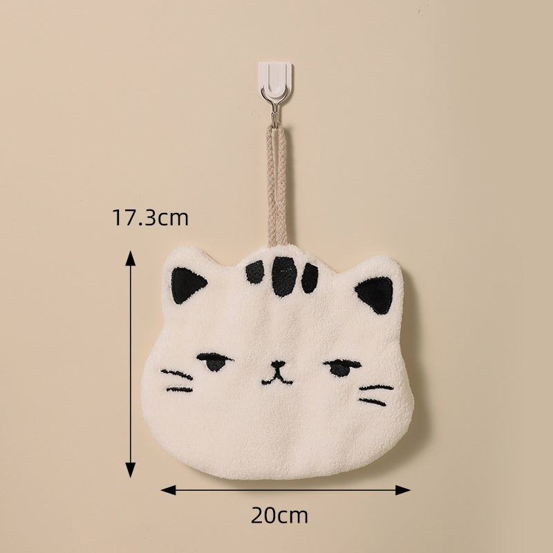 0087#Hand-wiping Small Tower Cute Cat Hand Towel Bathroom Kitchen Hanging Towel