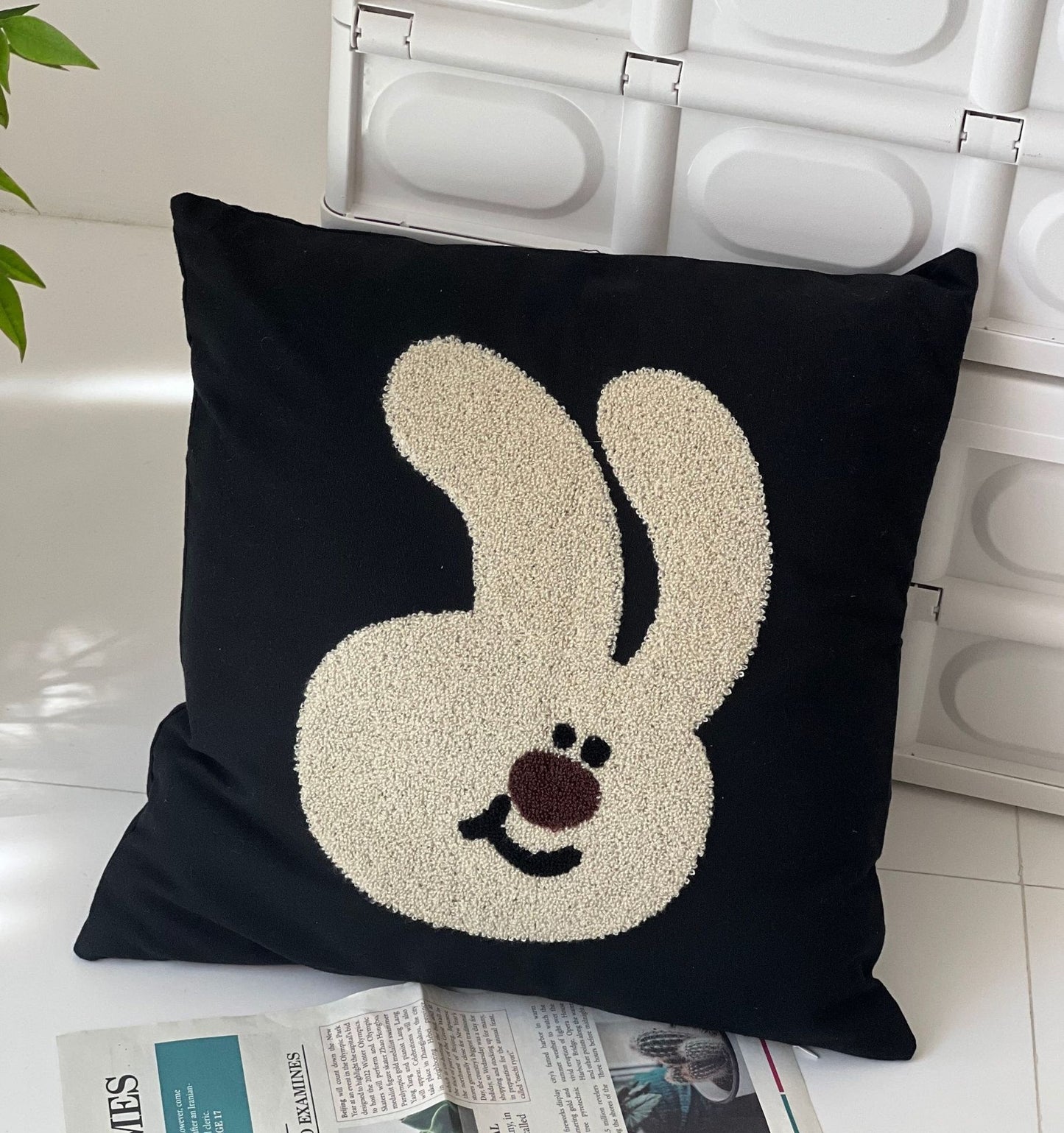 010#Cotton Canvas Animal Towel Embroidery Thorn Pillow