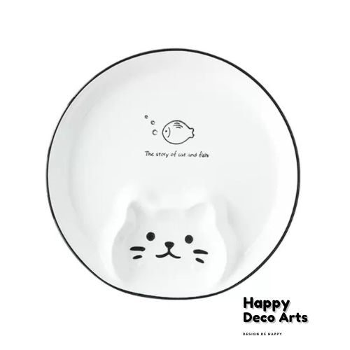 020#Happy Cat Porcelain Plate