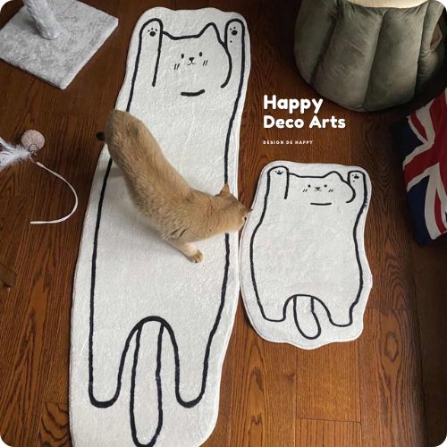 0082#Stretchy Cat Bedroom Carpet