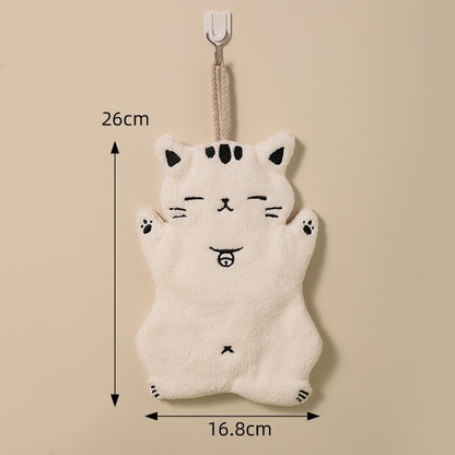 0087#Hand-wiping Small Tower Cute Cat Hand Towel Bathroom Kitchen Hanging Towel