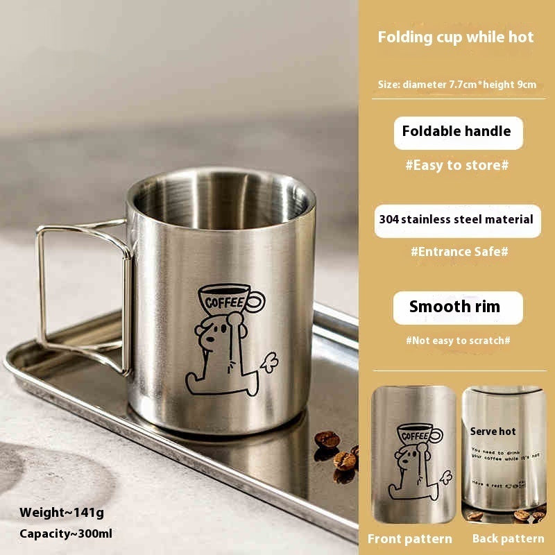 0085#Outdoor Portable Home Stainless Steel Folding Cup