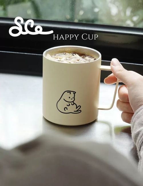 019#Happy Cat Stainless Cup